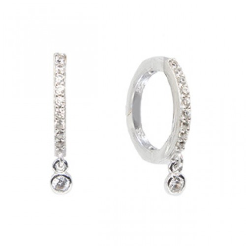 Silver and cz earrings, SIM30-5
